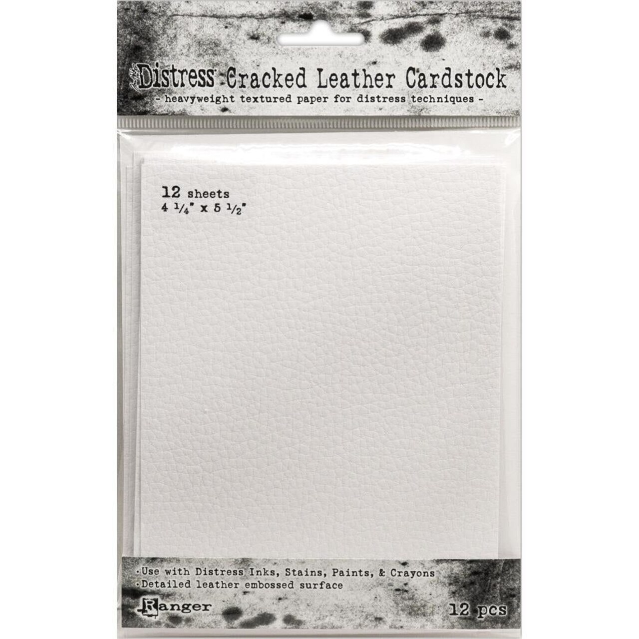 Tim Holtz Distress Cracked Leather Cardstock - 12 Pack - A2 Size 4.25" x 5.5"